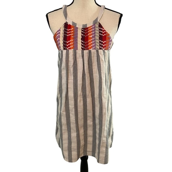THML Dresses & Skirts - THML Anthropologie Embroidered Midi Dress Size Small Tassels
